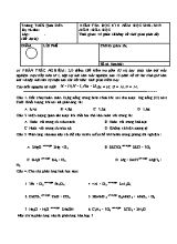 Đề kiểm tra học kỳ II môn Hóa học Lớp 8 - Năm học 2018-2019 - Trường THCS Quới Điền (Có đáp án)